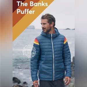 Marine Layers Banks Puffer, no tags but never worn, size M